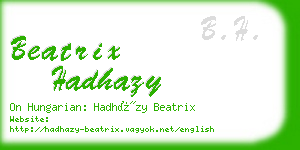 beatrix hadhazy business card